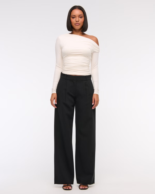 A&F Sloane Low Rise Tailored Wide Leg Pant | Abercrombie & Fitch (US)