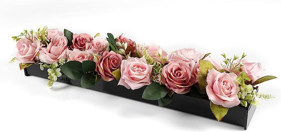 E&F Modern Designs™ Rectangular Floral Centerpiece for Dining Table - 24 Inches Long Rectangle ... | Amazon (US)