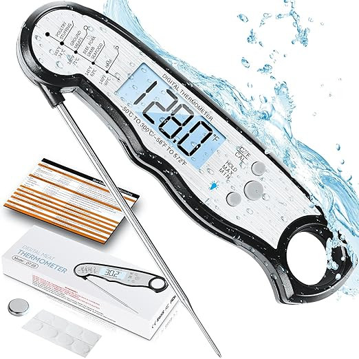 Digital Meat Thermometer, Waterproof Instant Read Food Thermometer for Cooking and Grilling. Kitc... | Amazon (US)