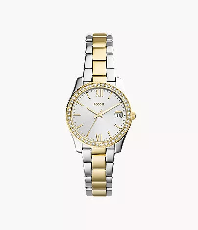 Scarlette Mini Three-Hand Date Two Tone Stainless Steel Watch | Fossil (US)