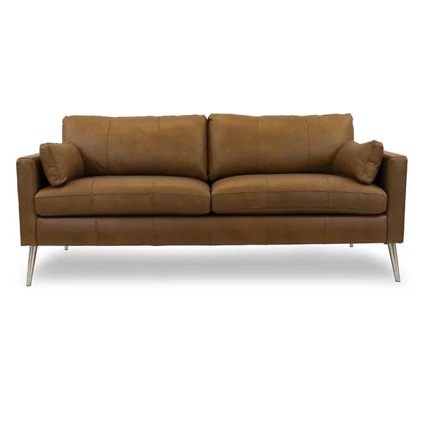 Gaia 81" Genuine Leather Square Arm Sofa | Wayfair North America