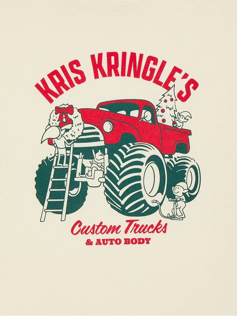 Holiday Time Boys Christmas Long Sleeve Graphic T-Shirt, Sizes 4-18 | Walmart (US)