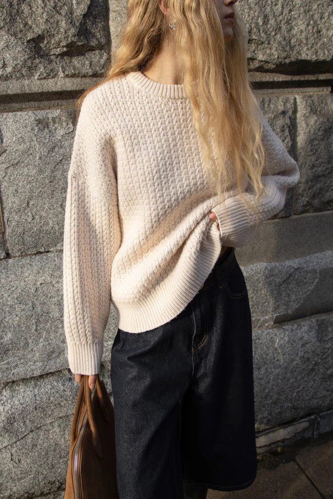 CHUNKY KNIT CREWNECK SWEATER | OAK + FORT