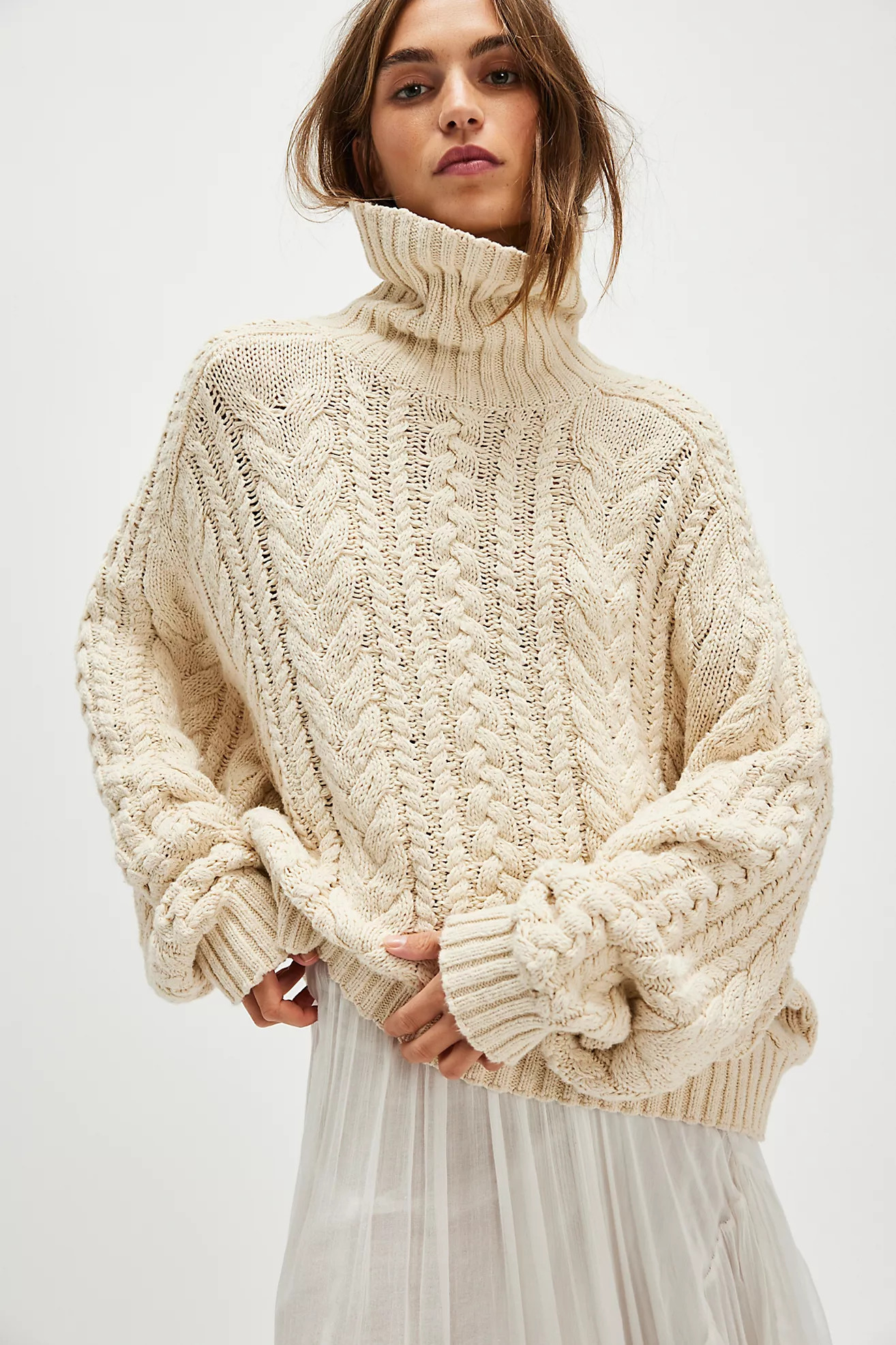 Denimist Cable Turtleneck Sweater | Free People (Global - UK&FR Excluded)