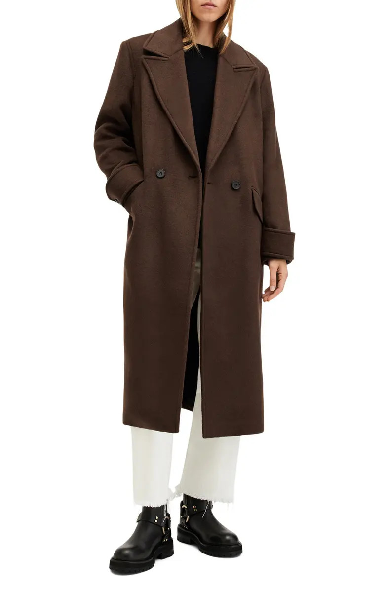 AllSaints Mabel Double Breasted Coat | Nordstrom | Nordstrom