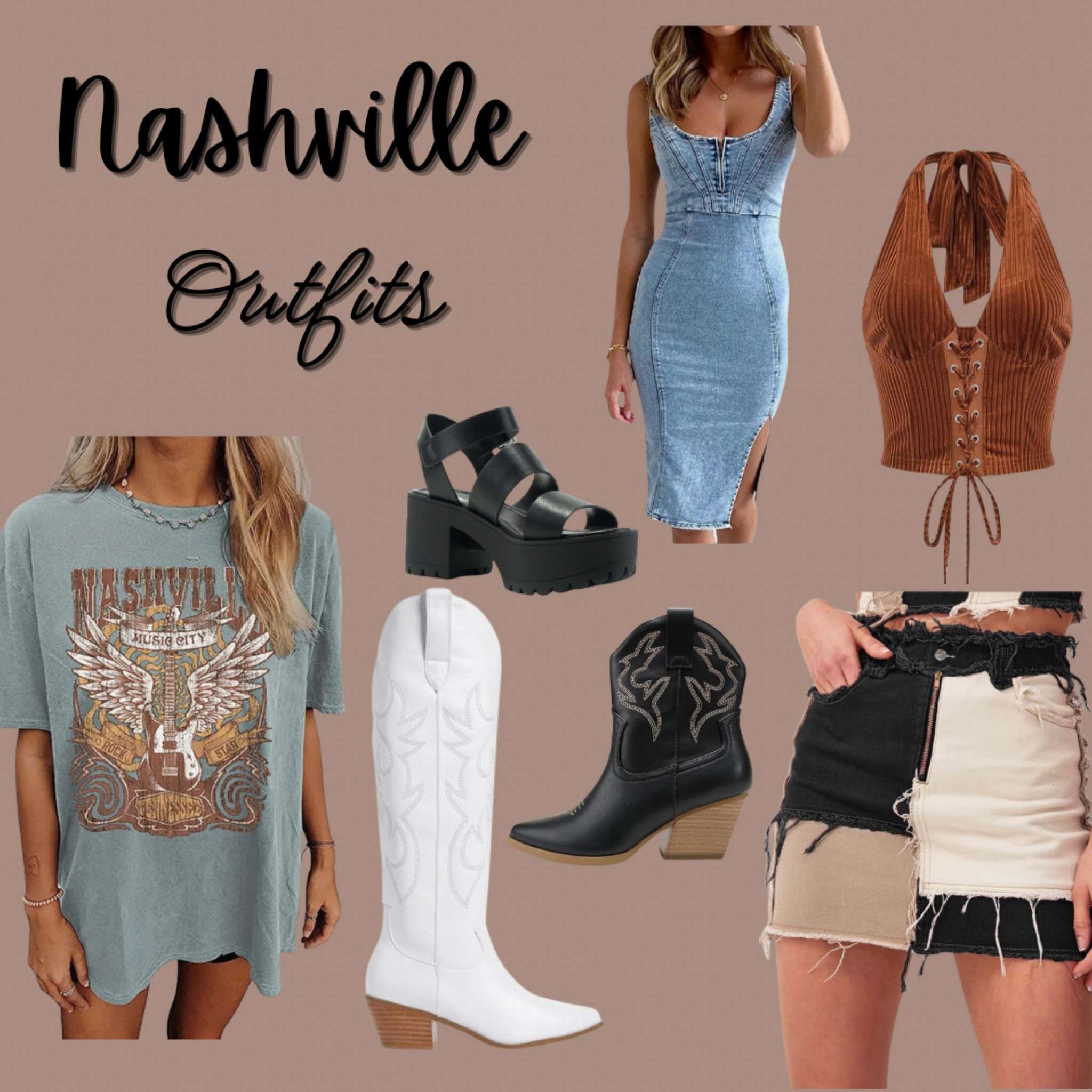 Nashville outfits I bought for my trip! 

Nashville outfits 
Bachelorette 
Western 
Cow girl aesthetic 
Stagecoach 
Country 


#LTKfindsunder100 #LTKfindsunder50 #LTKtravel