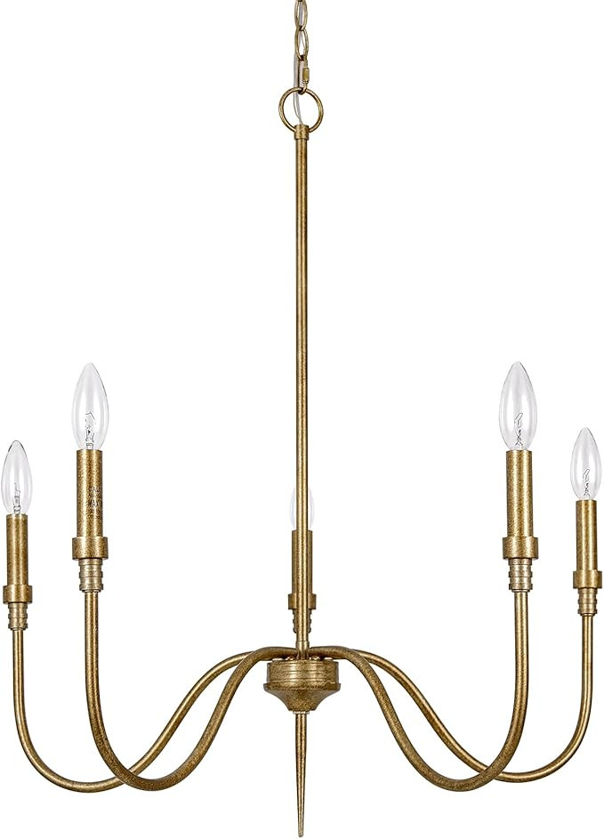 5-Light Farmhouse Chandelier Lighting Fixture, Linear Pendant Light for Kitchen Island Living Din... | Amazon (US)