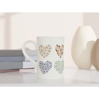 Floral Heart Mug, Porcelain Valentine Tea Cup, Botanical Coffee Lover Gift, Teacher Cute Mug | Etsy (US)