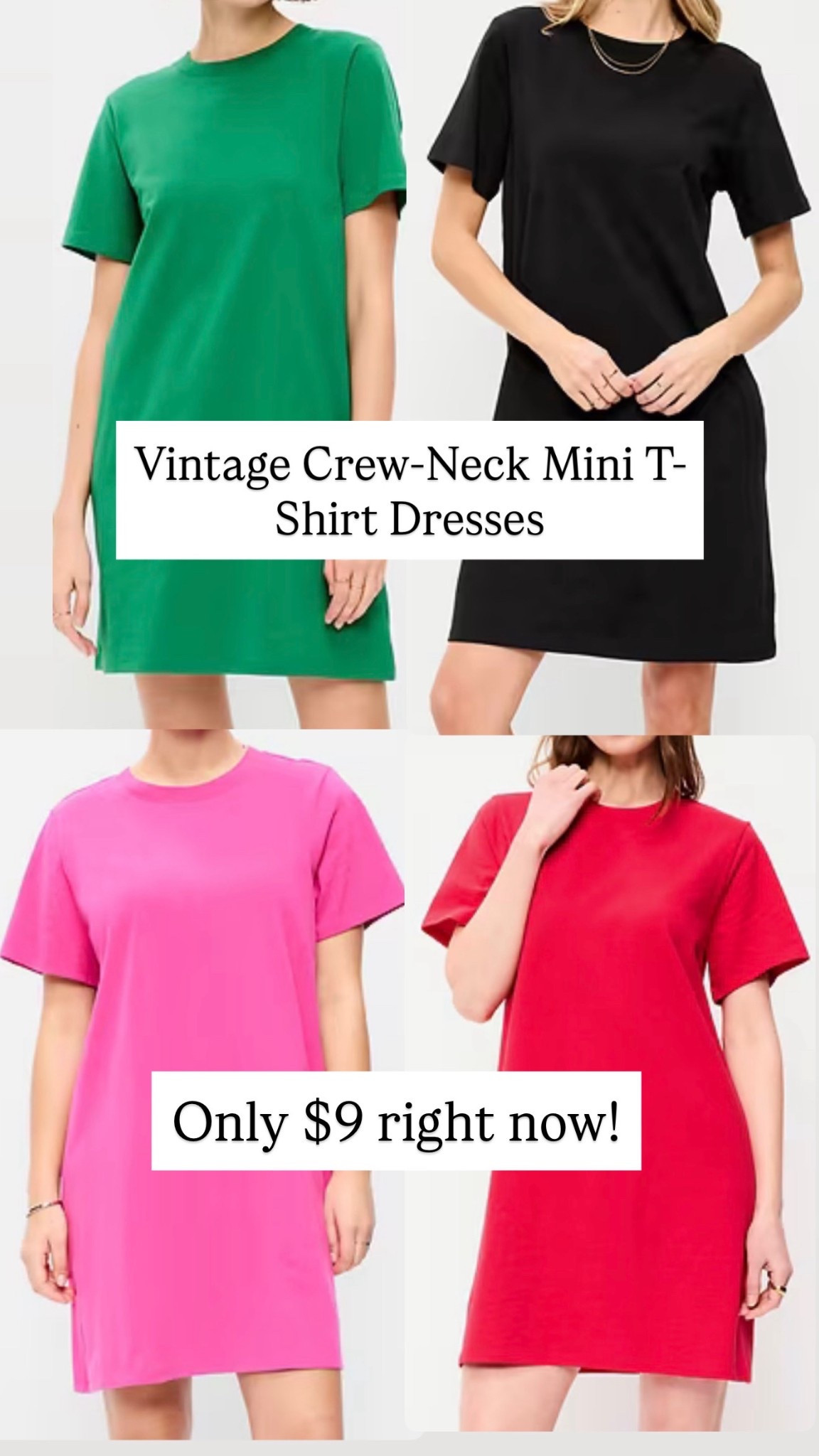 Mini tee dresses are $9! These are GREAT for the spring 

#LTKootd #LTKgrwm
