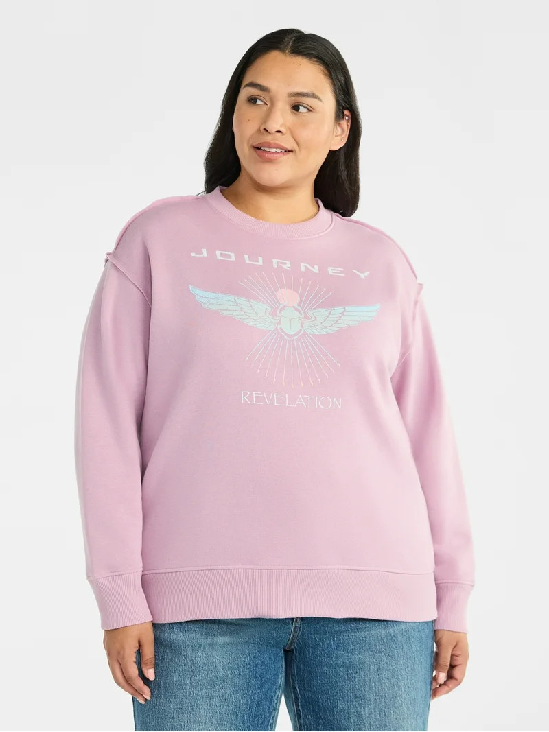 Terra & Sky Women's Plus Size Journey Revelation Graphic Sweatshirt with Long Sleeves, Sizes 0X-4... | Walmart (US)