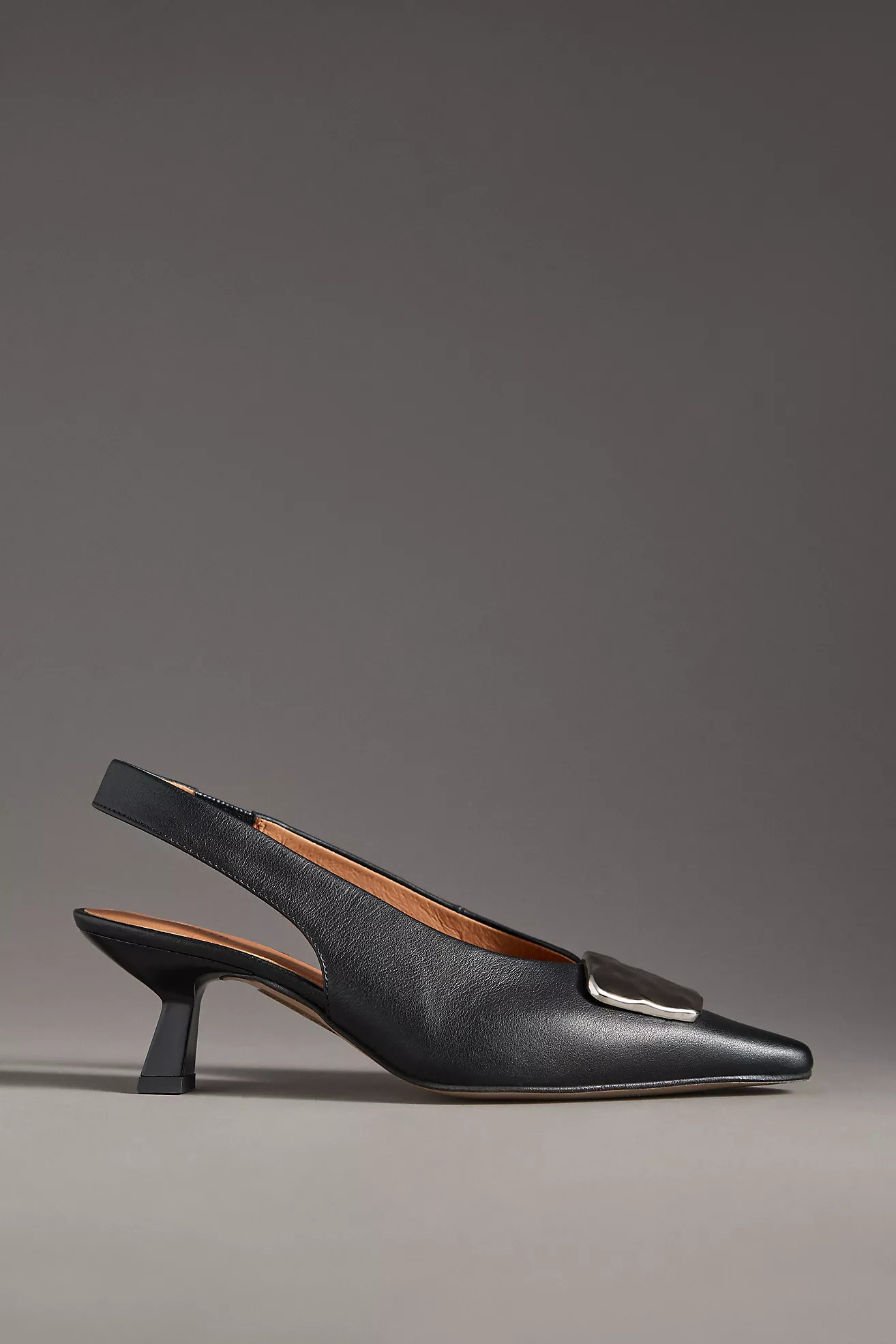 Maeve Hardware Snip-Toe Slingback Kitten Heels | Anthropologie (US)