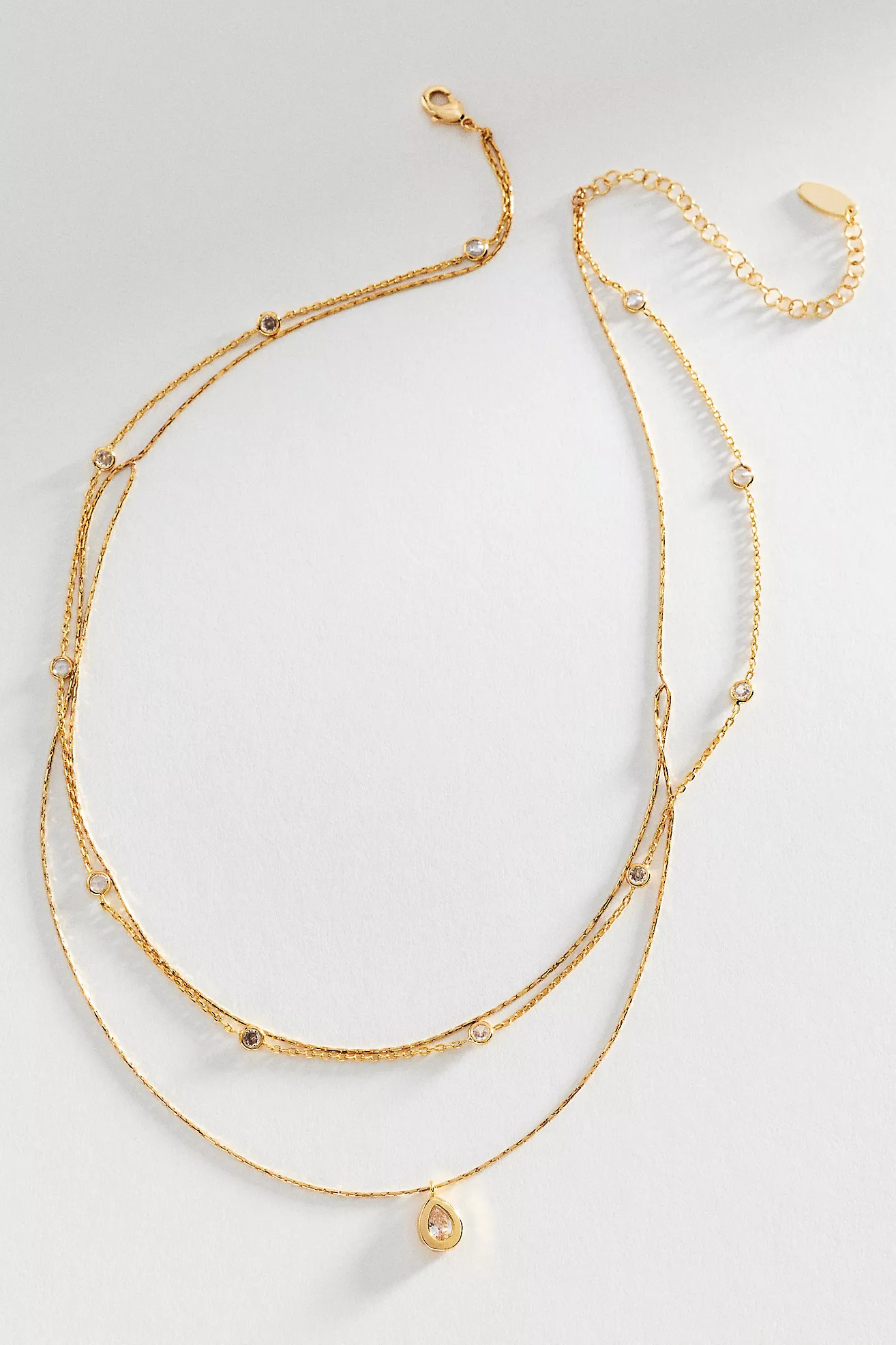 Delicate Layered Crystal Necklace | Anthropologie (US)