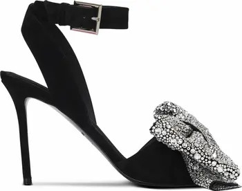 Balmain Suede Ruby Heels With Rhinestone Bows | Nordstrom | Nordstrom