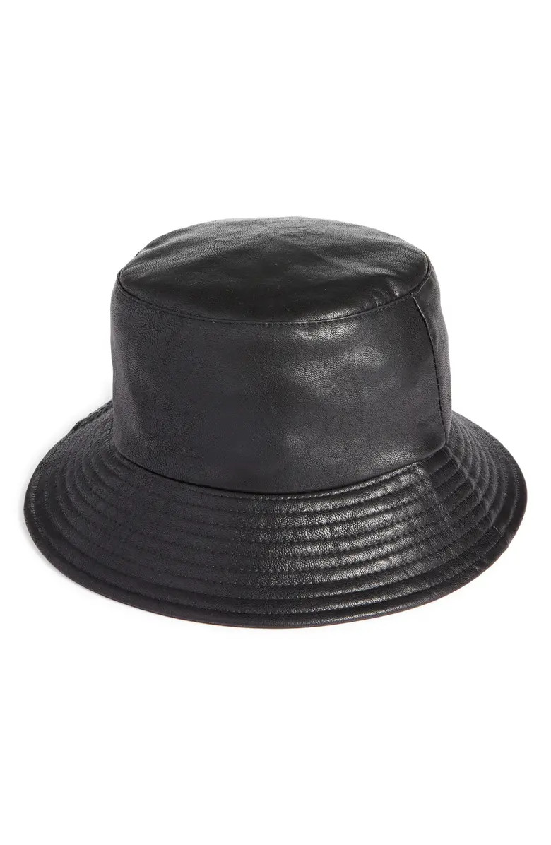 Open Edit Faux Leather Bucket Hat | Nordstrom | Nordstrom