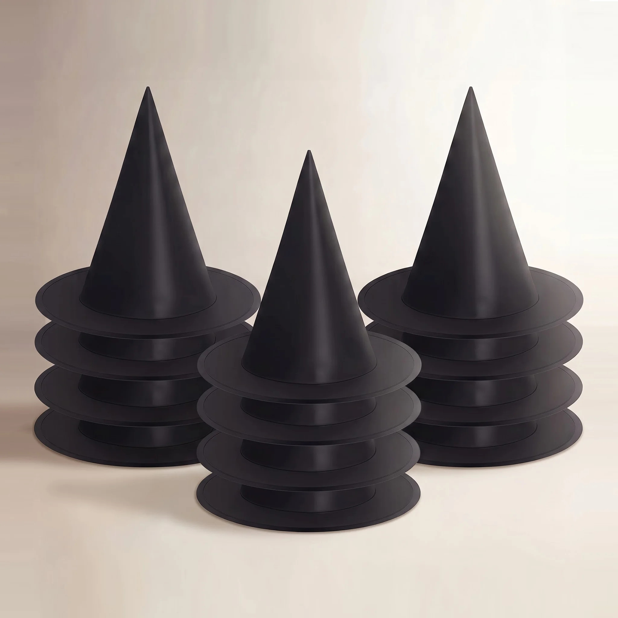 12Pack Black Halloween Witch Hats With 3D Bats Wall Decor Halloween Costume Witch Accessories Cap... | Birch Lane