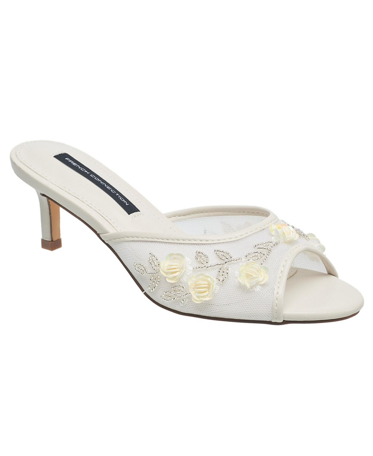 French Connection Ladies Ritz Mesh Kitten Heel - White | Macy's