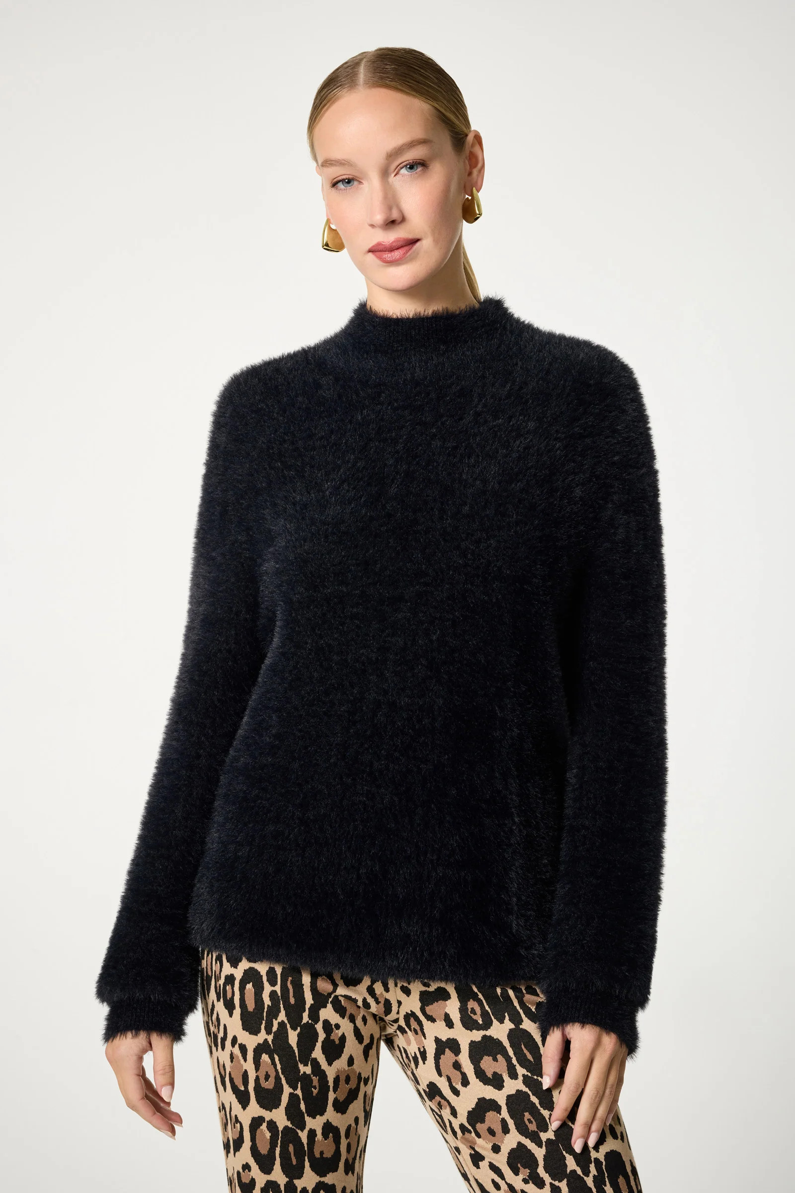 Bazaar Mock Neck Sweater | Trina Turk