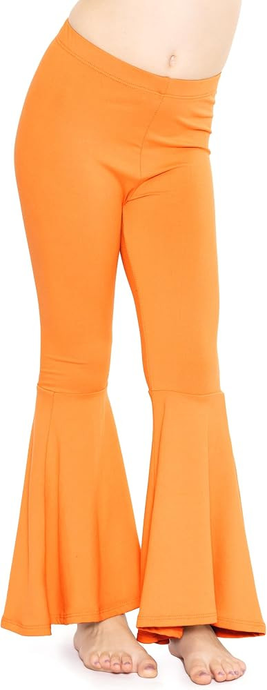 STRETCH IS COMFORT Girls Stretch Bell Bottoms Flare Pants Little | Big Kid Ruffle Bootcut Legging... | Amazon (US)