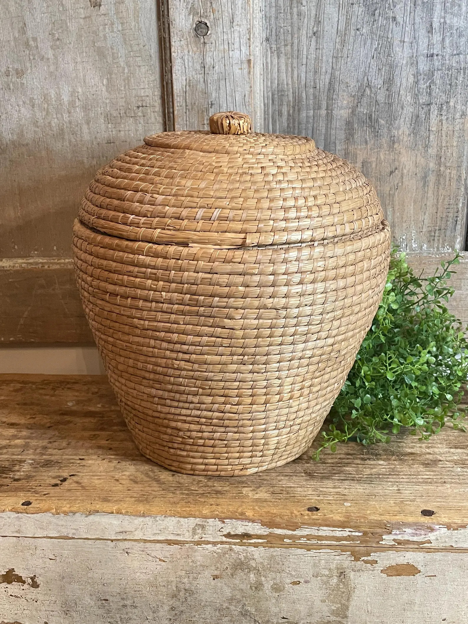 Vintage Large Rye Beehive Shape Basket With Lid - Etsy | Etsy (Global)
