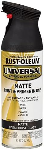 Rust-Oleum 330505 Universal All Surface Spray Paint, 12 oz, Matte Farmhouse Black | Amazon (US)