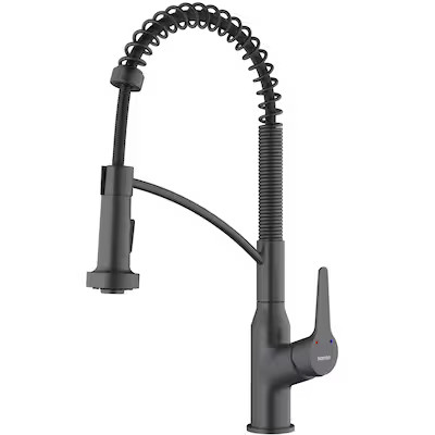 Karran Scottsdale Gunmetal Grey Single Handle Pull-down Kitchen Faucet with Sprayer Function | Lowe's