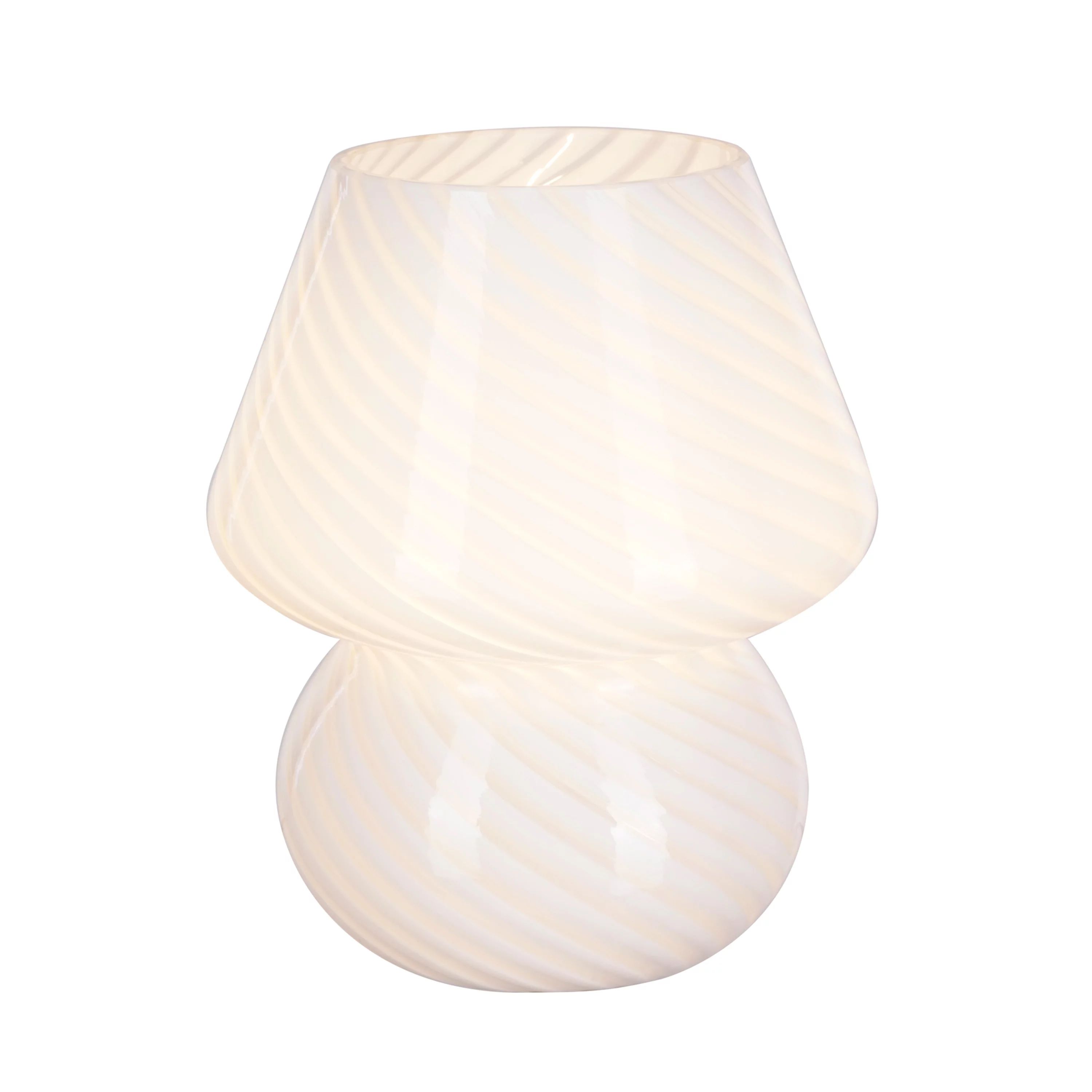 8" Glass Mushroom Lamp, White Stripe, Glossy Finish - Walmart.com | Walmart (US)