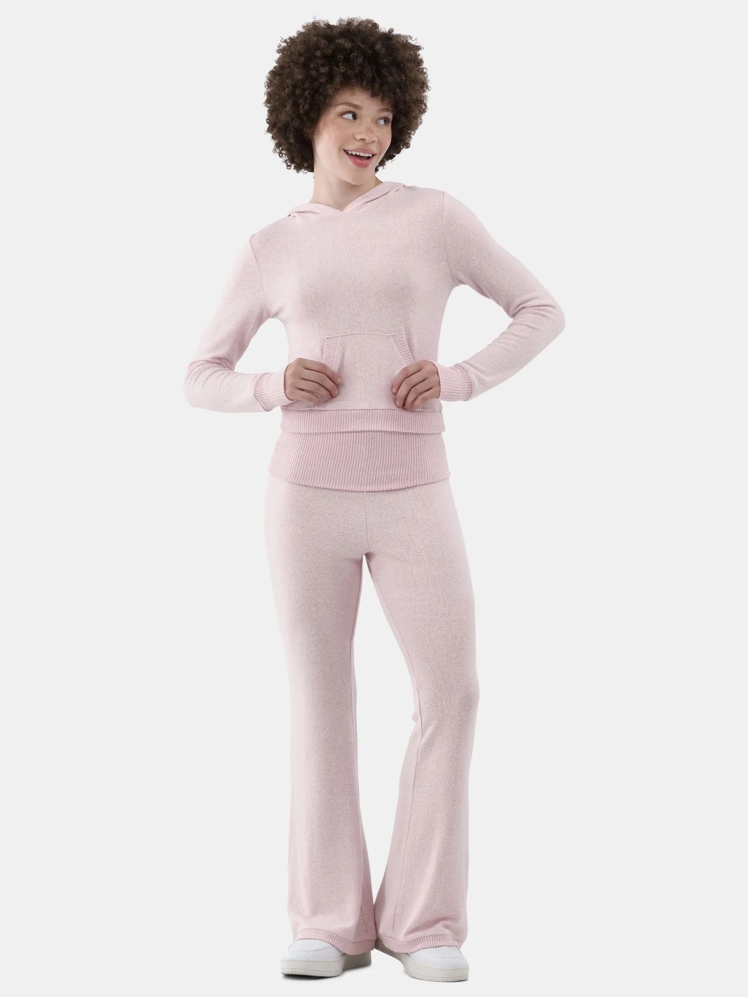 No Boundaries Hacci Knit Hoodie and Pants Set, 2-Piece, Women’s - Walmart.com | Walmart (US)