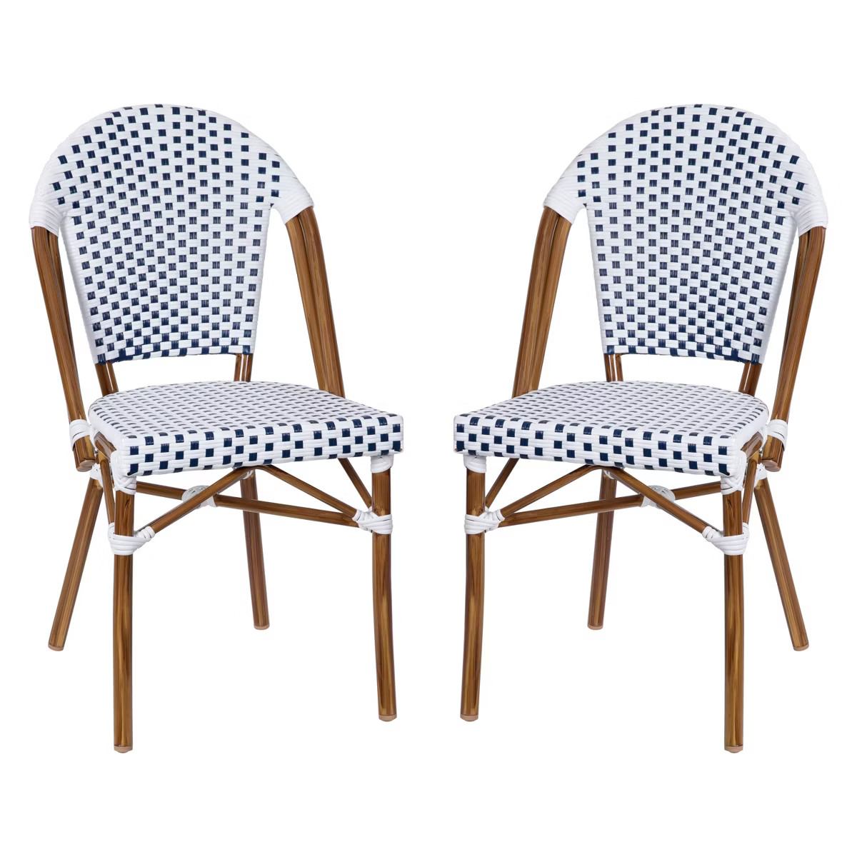 Merrick Lane Celia Indoor/Outdoor Stacking Bistro Chair with Aluminum Frame | Target