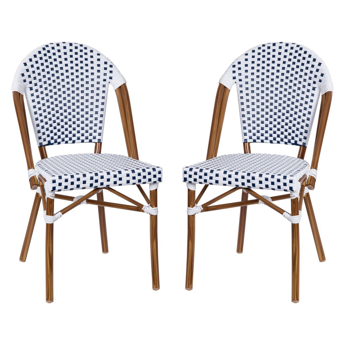 Merrick Lane Indoor/Outdoor Stacking French Bistro Chair with Aluminum Frame | Target