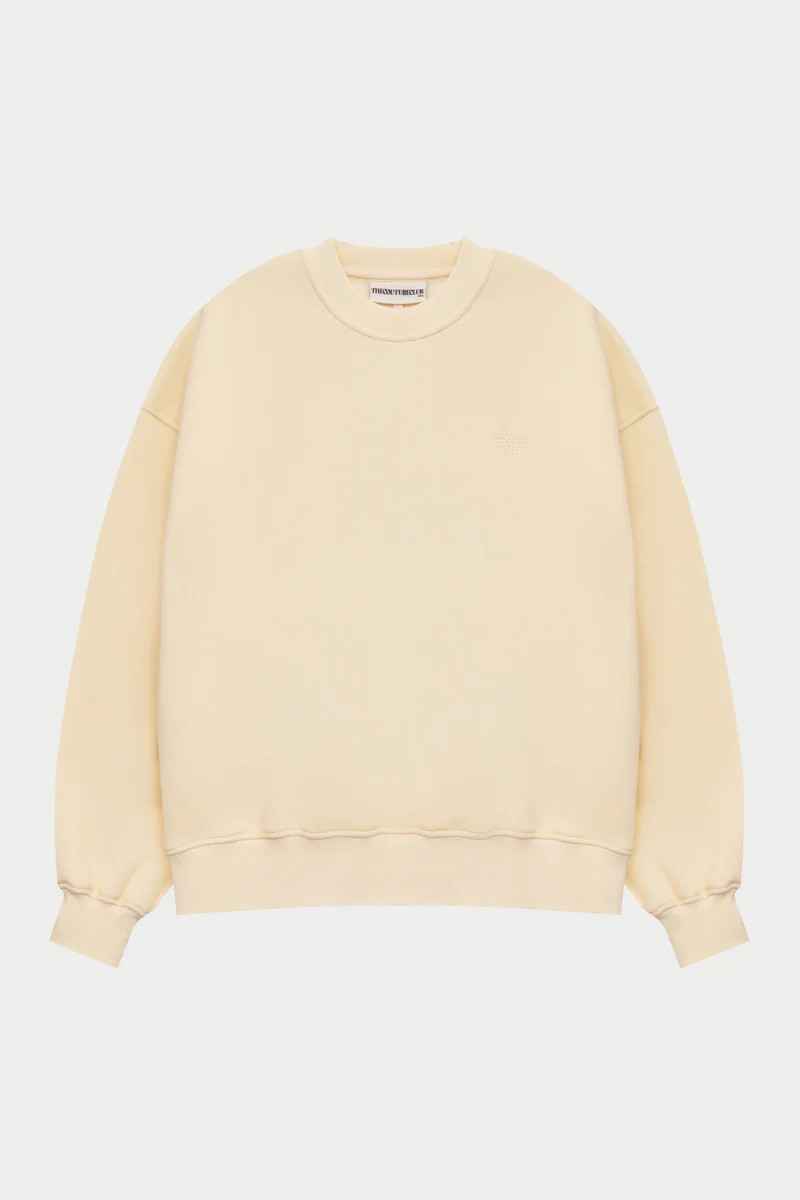 EMBLEM EMBROIDERED SWEATSHIRT - BUTTERMILK | The Couture Club