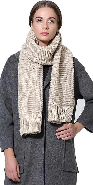Women Men Winter Thick Cable Knit Wrap Chunky Warm Scarf All Colors | Amazon (US)