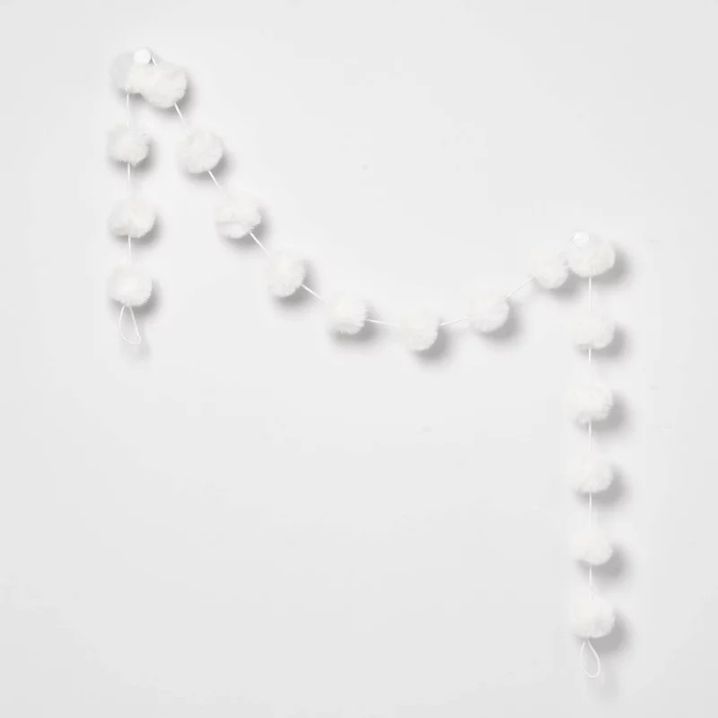 6' Faux Fur Balls Christmas Garland White - Wondershop™ | Target