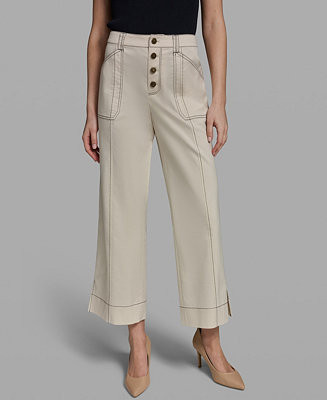 Women's Contrast Stitch Ankle Pants | Macy's