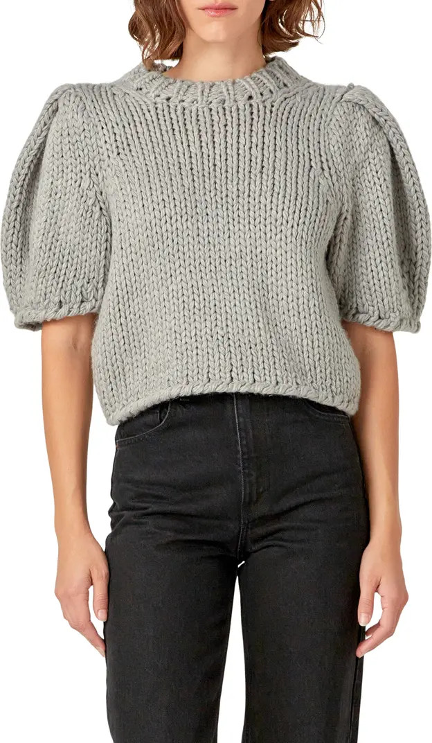 English Factory Puff Sleeve Knit Shirt | Nordstrom | Nordstrom