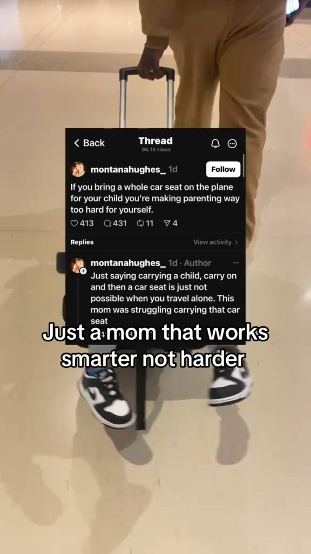 Family travel hack ⬇️

Covert your car seat to some wheels for airport travel! 

We’ve had this car seat and attachment for over a year and they’re so convenient. The car seat is a 2 in 1 that can be used as a booster holding up to 100 pounds. Extremely lightweight! Perfect for the airplane and for moving to different cars. 

The stroller attachment works wonderfully with the car seat and takes seconds to set up. Your little one can sit as you haul through the airport 

#momlife #toddlerhacks #familytravel 

#LTKBaby #LTKFamily #LTKTravel