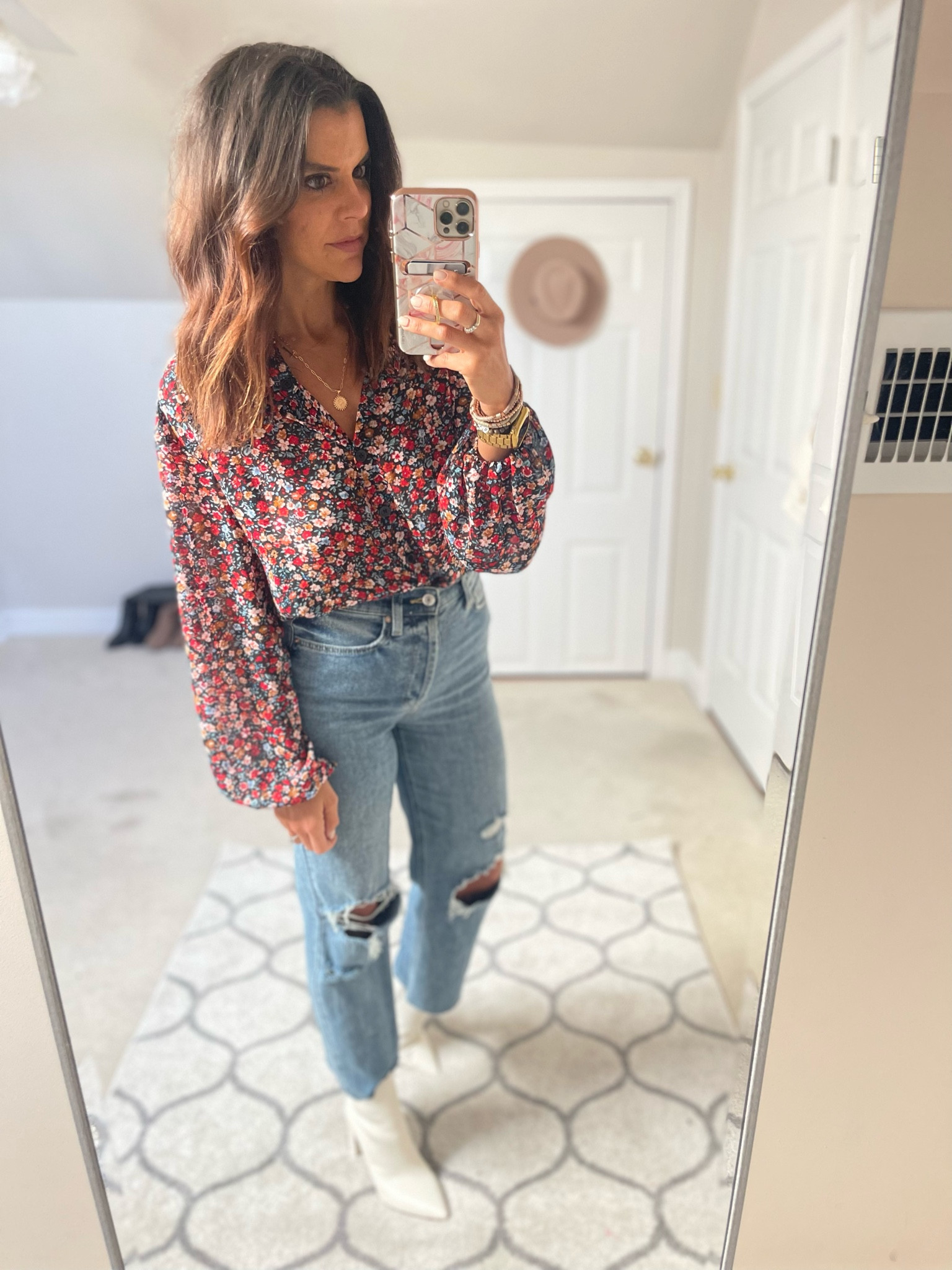 $15 shein blouse! So good! 

#LTKstyletip #LTKunder50 #LTKSeasonal