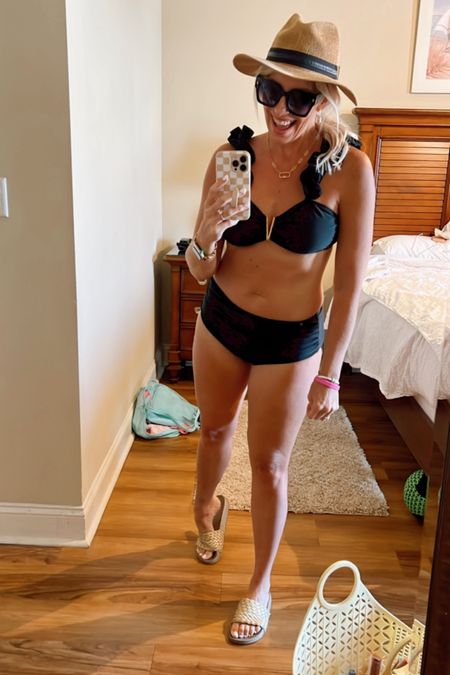 Swimsuit - you can’t go wrong with a classic black swimsuit for summer! 

Dress it up with gold jewelry, and god sandals! 

#LTKSeasonal #LTKOver40 #LTKFindsUnder100