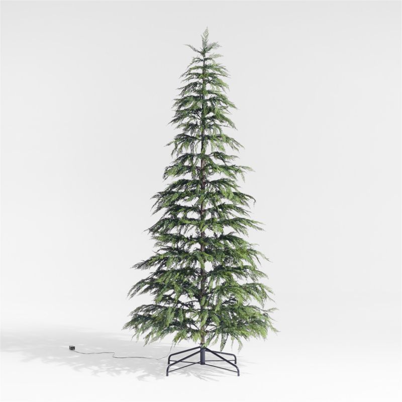 Faux Hemlock Pre-Lit LED Christmas Tree with White Lights 9' + Reviews | Crate & Barrel | Crate & Barrel