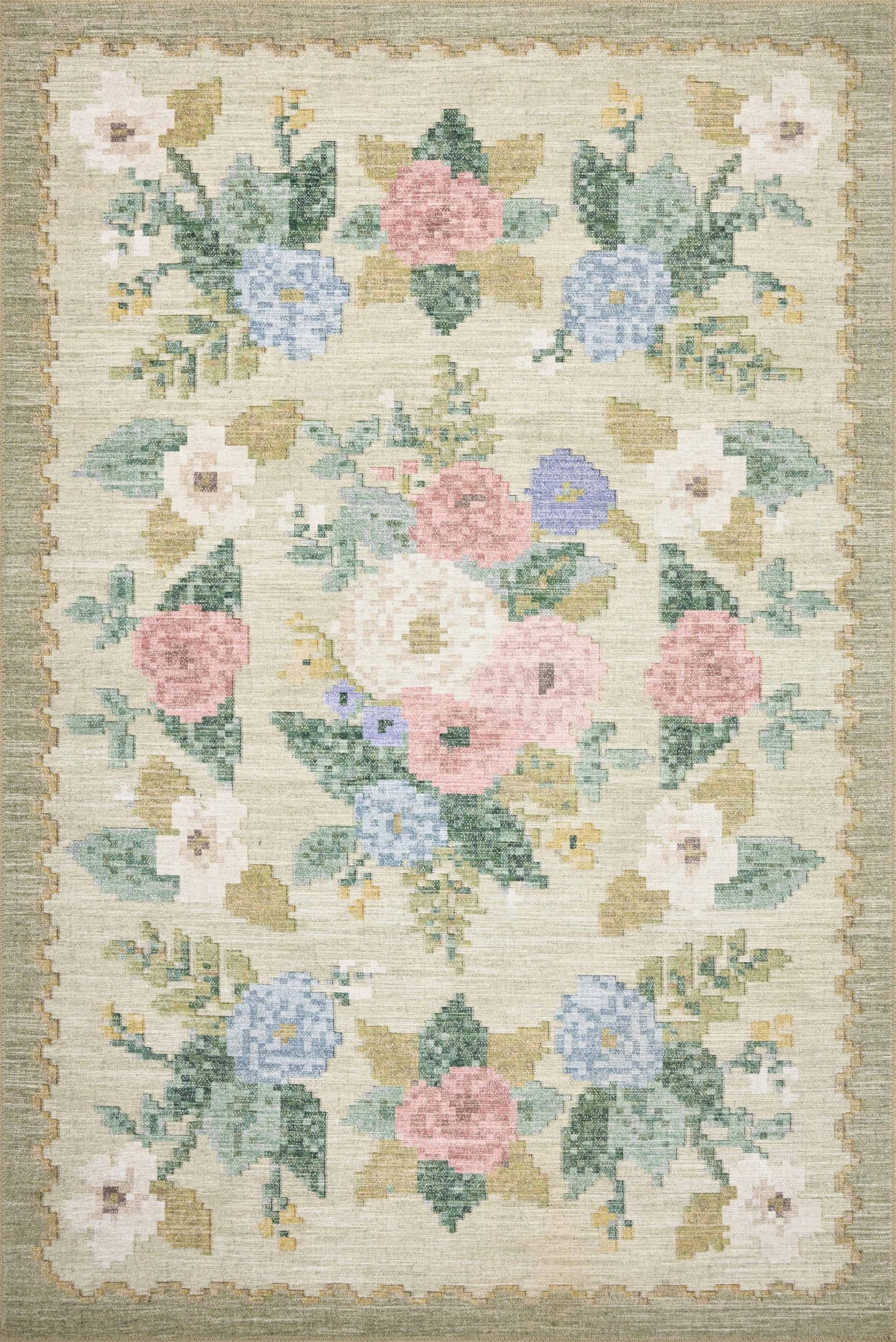 Loloi Rifle Paper Co. Rosa Collection RSA-02 Cream/Multi 7'-6" x 9'-6" Area Rug | Amazon (US)