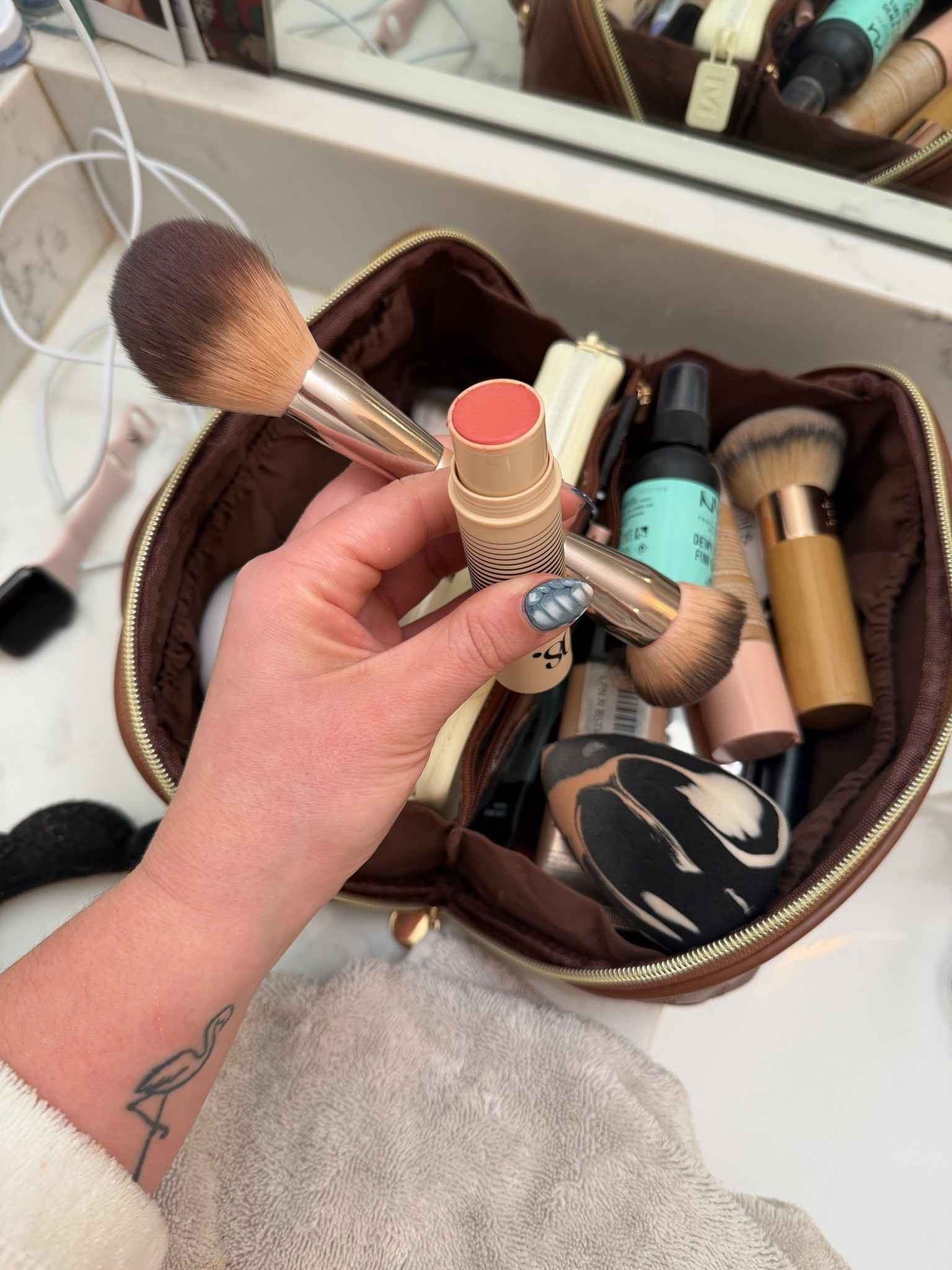 Lovingggg this new blush color I snagged from ulta! Shade 4 and has a bronzer and blush..use the brush to make it seamless on the skin! 

#LTKBeauty #LTKselfcare #LTKOver40