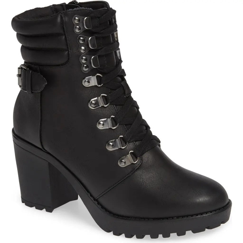 MIA Annamaria Lug Sole Combat Boot in Black at Nordstrom Rack, Size 8.5 | Nordstrom Rack