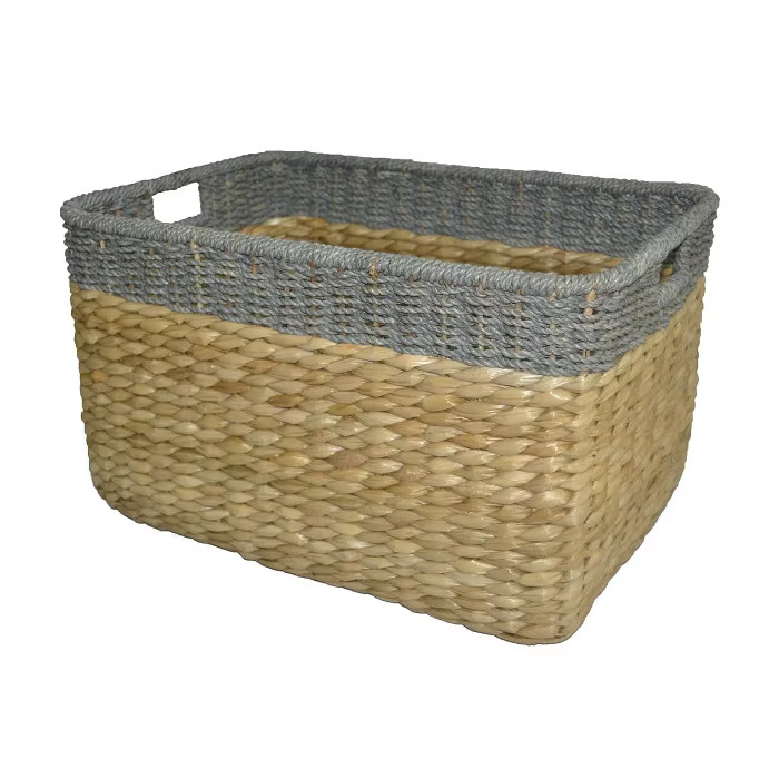 13.25"x22" Seagrass Extra Large Rectangle Storage Basket with Gray Trim - Threshold™ | Target