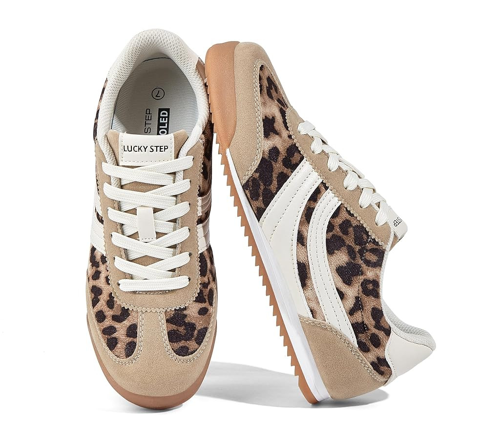 LUCKY STEP Women's Fashion Sneakers Thin Sole Lace up Tennis Shoes Lightweight Walking Running Gy... | Amazon (US)