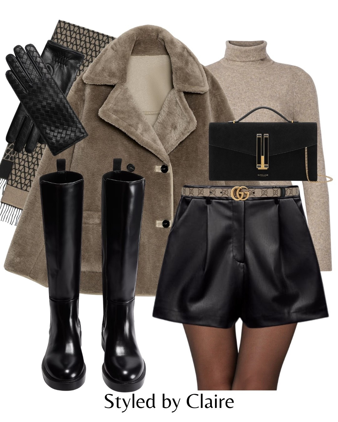 CHRISTMAS MARKETS INSPO🖤
Tags: taupe faux shearling coat jacket Zara turtleneck knit neutral Gucci belt leather shorts mini black knee high boots bottega gloves scarf fashion winter wonderland outfit ideas city break capsule wardrobe basics festive days out

#LTKshoes #LTKwinter #LTKstyletip