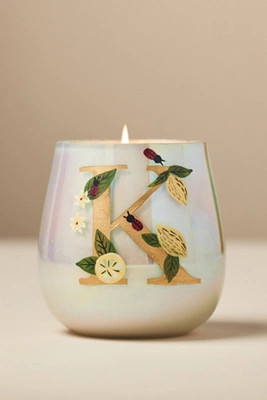 Fruity Monogram Floral Night Gardenia Glass Candle | Anthropologie (US)