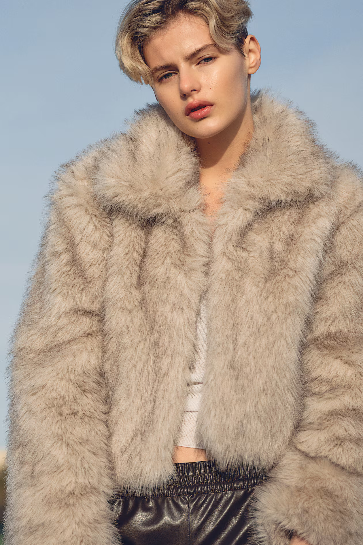 Cropped fluffy jacket | H&M (US + CA)