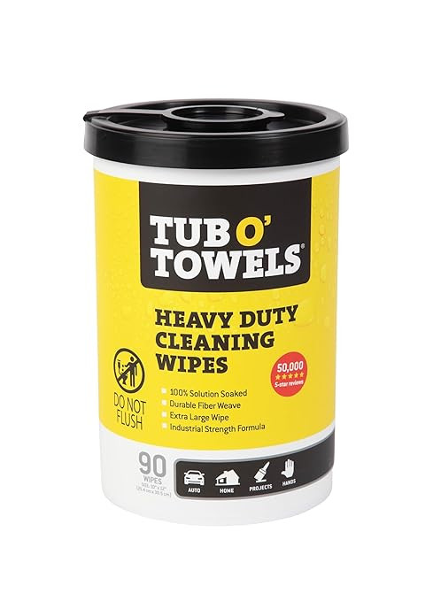 Tub O' Towels TW90 Heavy-Duty 10" x 12" Size Multi-Surface Cleaning Wipes, (10" x 12" wipes) Per ... | Amazon (US)