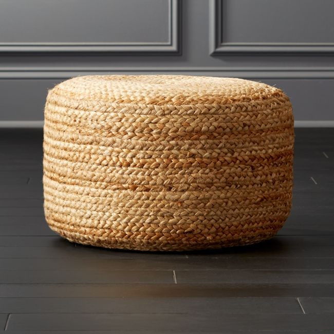 Braided Jute Pouf | CB2