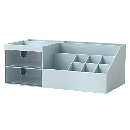 Marknor Vanity Makeup Organizer, Cosmetic Storage Organizer/Box, Mini Desk Storage for Office Supplies, Bathroom Counter or Dresser, Blue | Amazon (US)