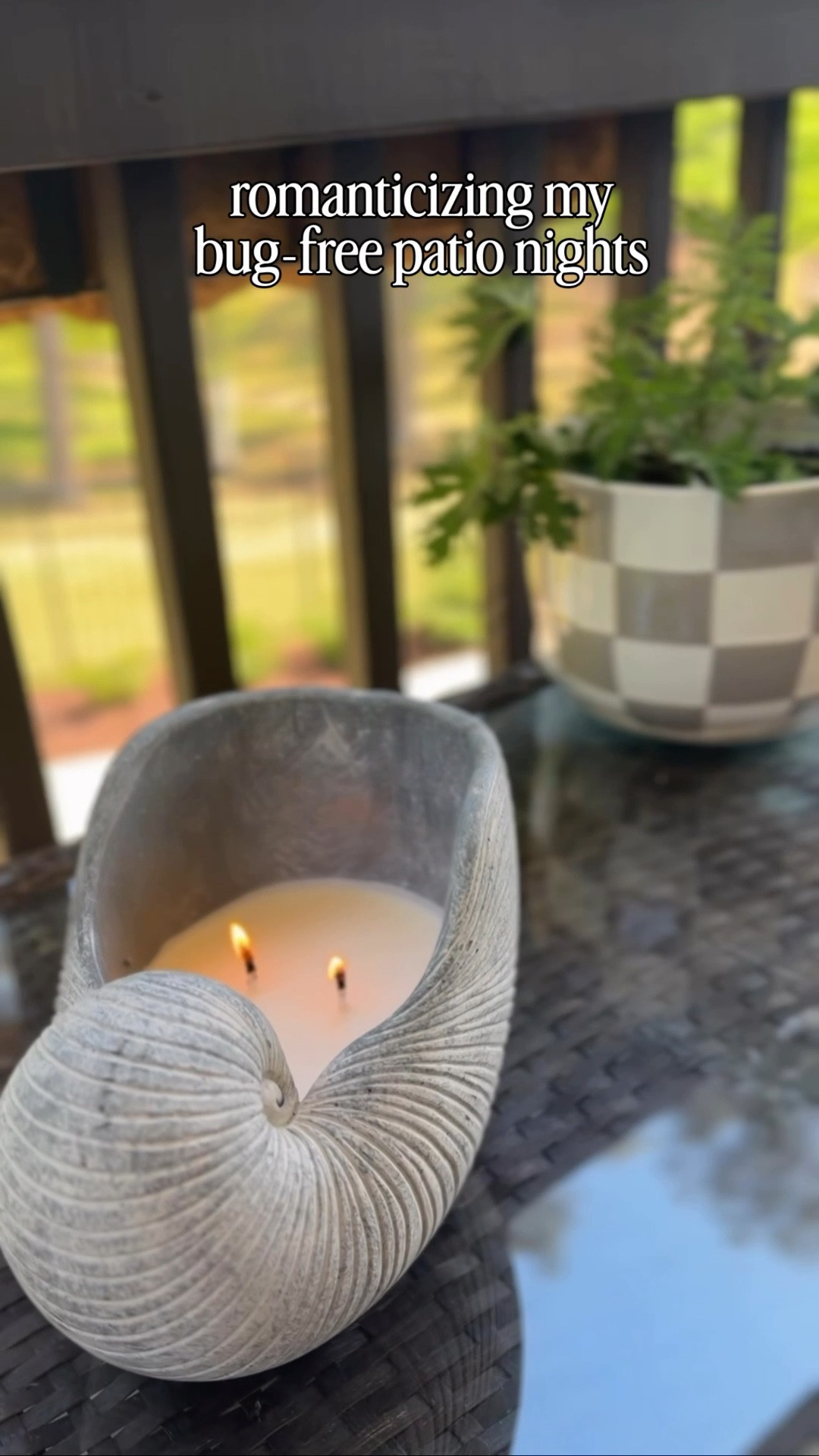 Coastal patio vibes but make it functional ✨🐚

I swapped my basic citronella for this oversized seashell citronella candle and it instantly elevated my outdoor space. It’s giving coastal decor, beachy aesthetic, elevated outdoor living while actually keeping the mosquitoes away 🙌

If you’re creating a cozy spring patio or summer backyard setup, this is such a chic alternative to traditional bug repellents. Perfect for outdoor entertaining, patio styling, porch decor, poolside lounging, and relaxing evenings with a book 📖

A must-have for anyone loving that coastal grandmother, Nancy Meyers, seaside-inspired home vibe 

citronella candle aesthetic, seashell decor, coastal outdoor decor, patio styling ideas, spring patio essentials, summer backyard must haves, mosquito repellent candle, outdoor living inspiration, beach house decor, garden party essentials, cozy patio setup, outdoor ambiance lighting

#LTKHome #LTKSeasonal #LTKdayinmylife